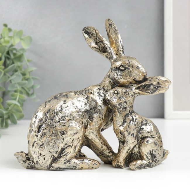 Сувенир полистоун "Заяц с малышом" 7485956 золотистый 16х6,5х16,5 см Сувенир полистоун "Заяц с малышом" 7485956 золотистый 16х6,5х16,5 см