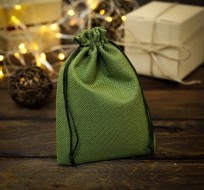 Мешочек подарочный из холщи, 13*18см, зеленый 2909466
