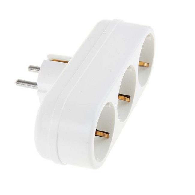 Разветвитель TOKER 3L3 3 роз. С/З 16А линейный (27956)