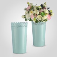 Кашпо бирюзовое резное XXL YJ18-537-3