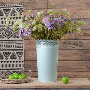 Кашпо бирюзовое резное XXL YJ18-537-3