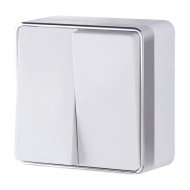 Выключатель двухклавишный Gallant белый W5020001