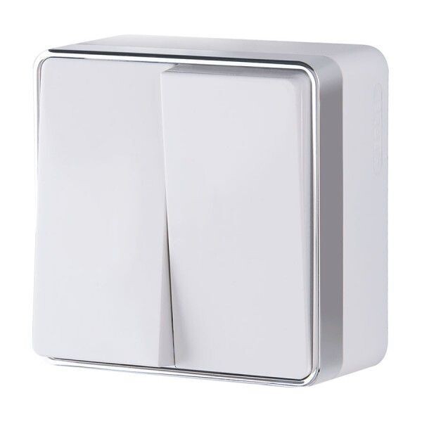 Выключатель двухклавишный Gallant белый W5020001