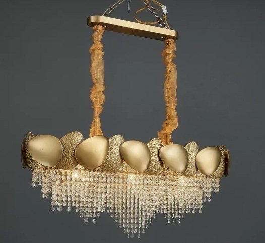 Люстра 299-252 130х32 см, выс. 35 см Стекло, нержавеющая сталь