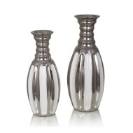 Керамическая ваза Andrew (малая) 246613 белый, серебряный, керамика, 11,5х30,5 см