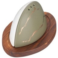 НАБОР ДЛЯ СПЕЦИЙ 2 ПР. НА ДЕРЕВЯННОЙ ПОДСТАВКЕ КОЛЛЕКЦИЯ "ЗОЛОТОЙ МРАМОР" ЦВЕТ: WHITE & GRAY 412-181