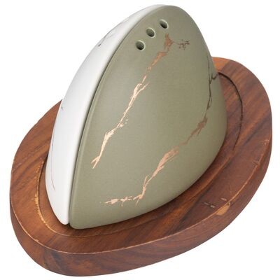 НАБОР ДЛЯ СПЕЦИЙ 2 ПР. НА ДЕРЕВЯННОЙ ПОДСТАВКЕ КОЛЛЕКЦИЯ "ЗОЛОТОЙ МРАМОР" ЦВЕТ: WHITE & GRAY 412-181