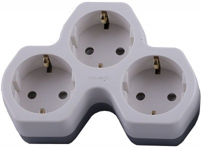 Сетевой разветвитель на три выхода с заземляющим контактом, 250V,16A, белый/серый ADP16-13-20 32871