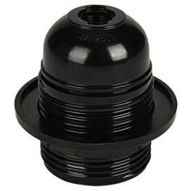 Патрон с кольцом Ecola карболит E27 Черный AB7TPBEAY