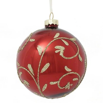 Украшение новогоднее "Шар", 10см,  стекло 746261