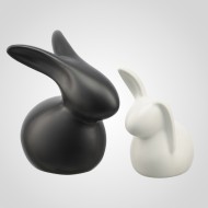 Набор статуэток Ceramic Figurine черный и белый кролик 01308