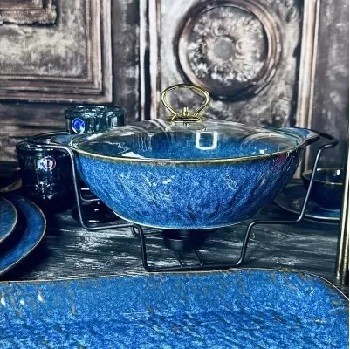 Сервировочный мармит с крышкой 30,5х9см 2,3л AQUAMARINE Фарфор 133-311 Сервировочный мармит с крышкой 30,5х9см 2,3л AQUAMARINE Фарфор 133-311