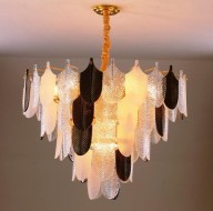 Люстра 299-243 диам 80 см, выс. 60 см Стекло+метал