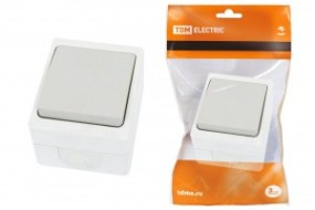 Выключатель ОУ Вуокса 1кл 10А серый IP54 SQ1803-0001