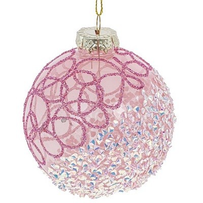 Украшение новогоднее "Шар", 8см,  стекло 779580