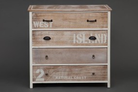 Комод с 4 ящиками Secret De Maison ISLAND (mod.HX16-008NS) (paulownia, мдф, 90x45x86см, butter white