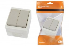 Выключатель УО Вуокса 2кл 10А серый IP54 SQ1803-0002