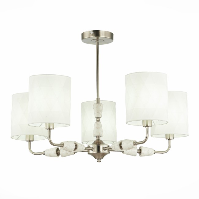 Светильник потолочный SLE107802-05 Никель/Белый E14 5*40W