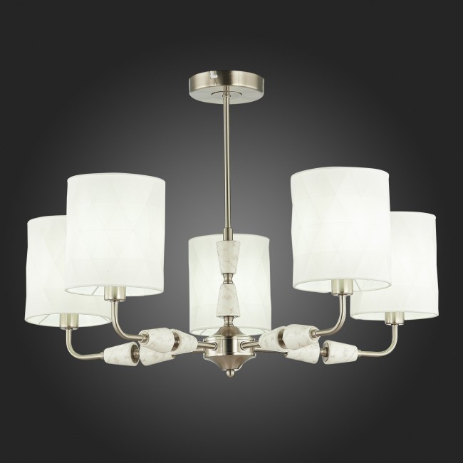 Светильник потолочный SLE107802-05 Никель/Белый E14 5*40W