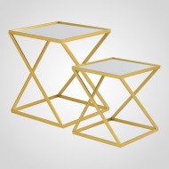 Набор из двух журнальных столиков со стеклянными столешницами Square Shape 623-2