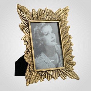 Золотистая фоторамка из полистоуна "Перо" 150057-57G