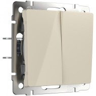 Выключатель двухклавишный проходной слоновая кость W1122003