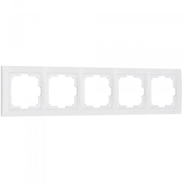 Рамка из пластика на 5 постов Snabb Basic белый W0052001
