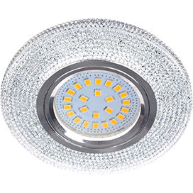 Точечный светильник LD7069 MR16 Круг "Модерн" подсветка 4K Прозр./Хром FT16CMEFB