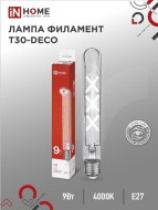 Лампа светодиодная LED-T30-deco clear 9Вт 230В Е27 4000К 1140Лм 225мм прозрачная