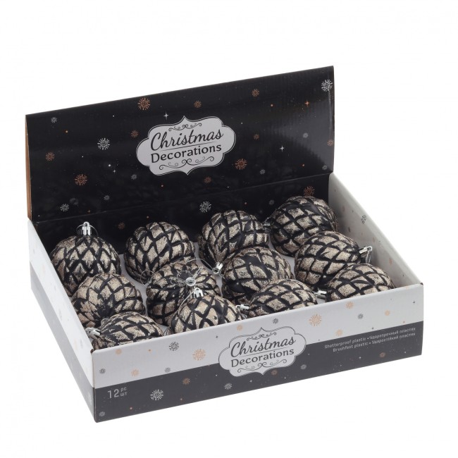 Украшение новогоднее "Шар" 763953 набор из 12-ти шт, D 8 см, L35,5 W27 H8,5 см