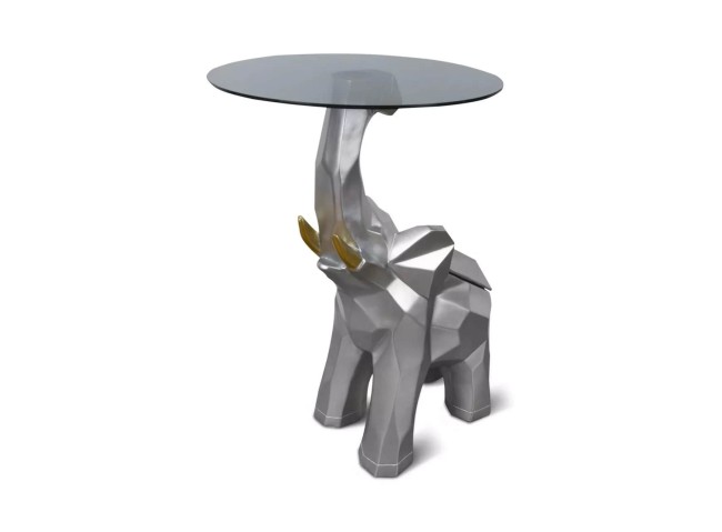 Журнальный столик, статуэтка - слон с подносом MY-D129 хром