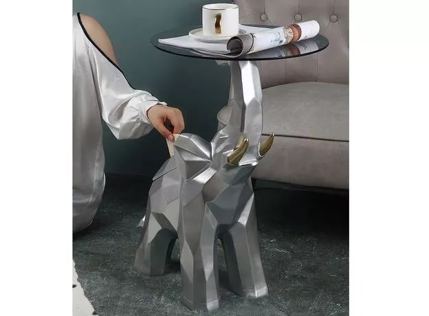 Журнальный столик, статуэтка - слон с подносом MY-D129 хром