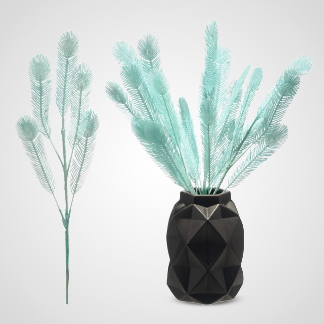 Новогодняя Декор Ветка в Глиттере 222-64бирюзовый Мятная 50 см Новогодняя Декор Ветка в Глиттере 222-64бирюзовый Мятная 50 см