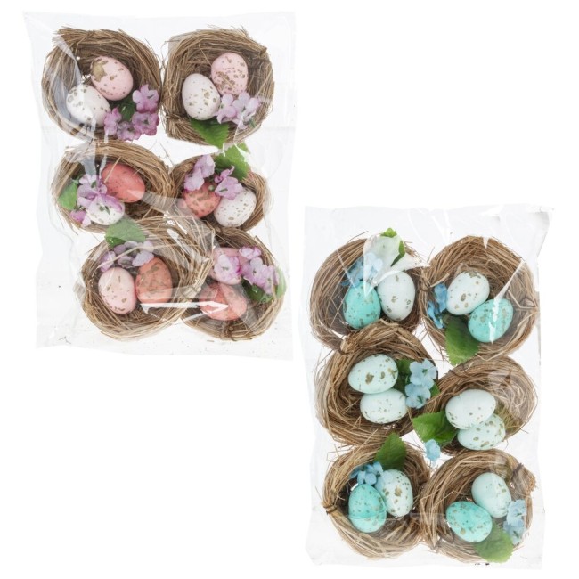 Изделие декоративное "Гнездо пасхальное" 768018 набор из 6-ти шт, L13 W19 H3 см