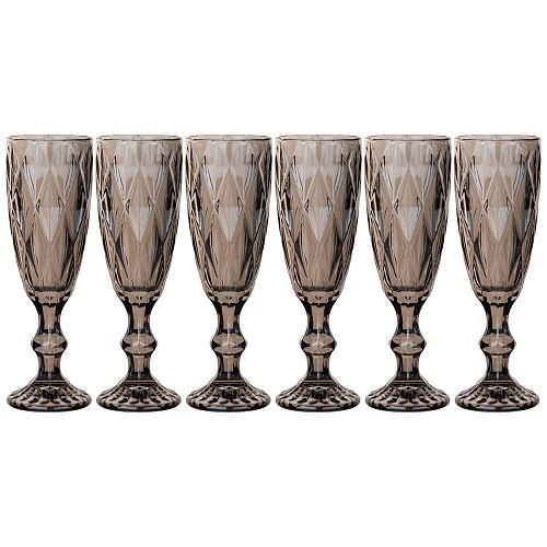 НАБОР БОКАЛОВ ДЛЯ ШАМПАНСКОГО "РОМБО" 691-020 6ШТ. 150МЛ. / В=20 СМ