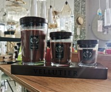 Деревянная подставка для трех свечей 32x11x3,5см V51006