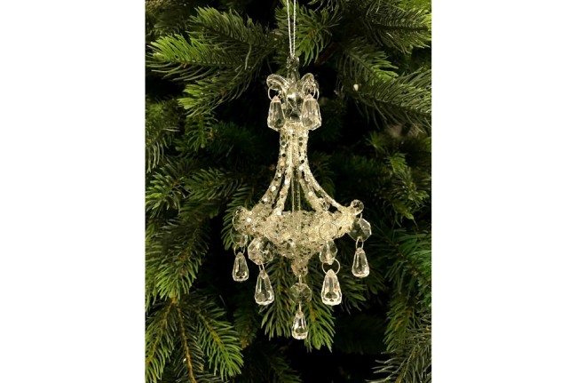Елочная игрушка люстра стекло 8*15см 21-177
