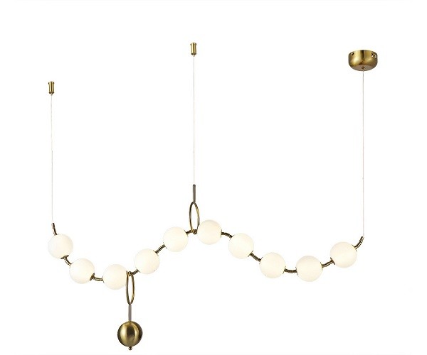 Подвес СТИН 07623-10.20 бронза плафоны opal (белые) w170*20 h100 led 10*8w