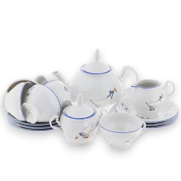 Чайный сервиз 6/9; "Bernadotte", декор "Гуси" БТФ0380
