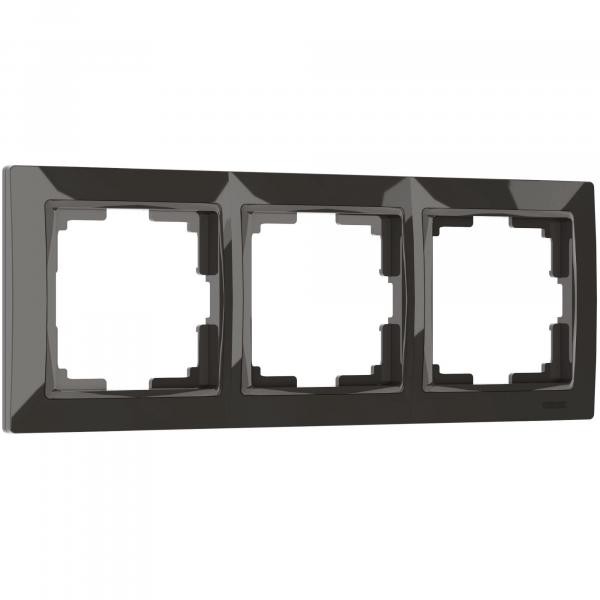 Рамка на 3 поста Snabb серо-коричневый basic W0032007