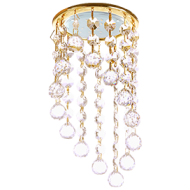 Светильник FQ53RVECB Круглый с большими хрустал на подв "под скос" Прозр/Золото GX53 H4 5344