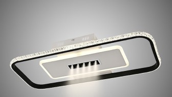 Управляемая светодиодная люстра MOND 65W 5DL 2SL-APP-610x250x60-BLACK/WHITE/CRYSTAL-220-IP20