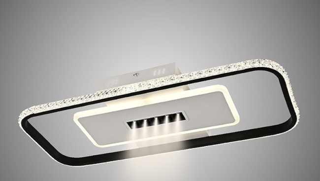 Управляемая светодиодная люстра MOND 65W 5DL 2SL-APP-610x250x60-BLACK/WHITE/CRYSTAL-220-IP20