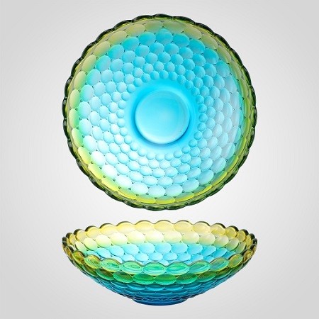 Фруктовница Crystal Dish голубовато-желтого оттенка 01220