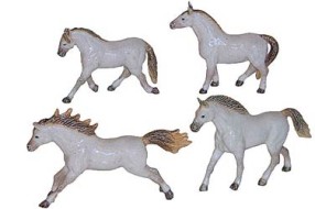 Лошадь арабская белая 6+8 см K605