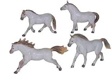 Лошадь арабская белая 6+8 см K605