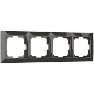 Рамка на 4 поста Snabb серо-коричневый basic W0042007