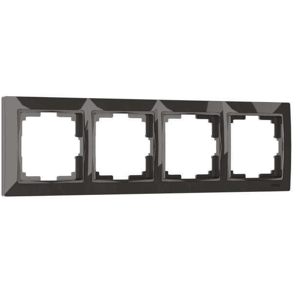 Рамка на 4 поста Snabb серо-коричневый basic W0042007