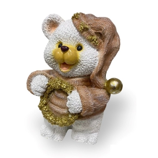 Мишка с венком в руках Н-30см НФ093