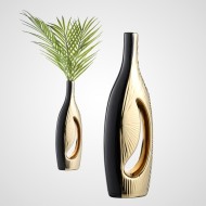 Ваза декоративная черная 19*7*24 Смола 3050